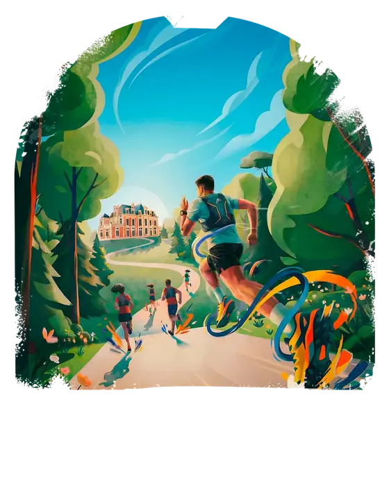 Coureurs dans le parc